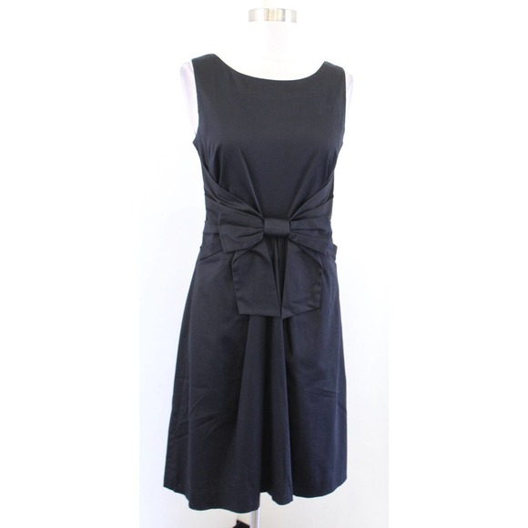 Kate Spade Jillian Black Bow Waist A Line Flared Dress Size 4 Cocktail Party - Picture 3 of 8